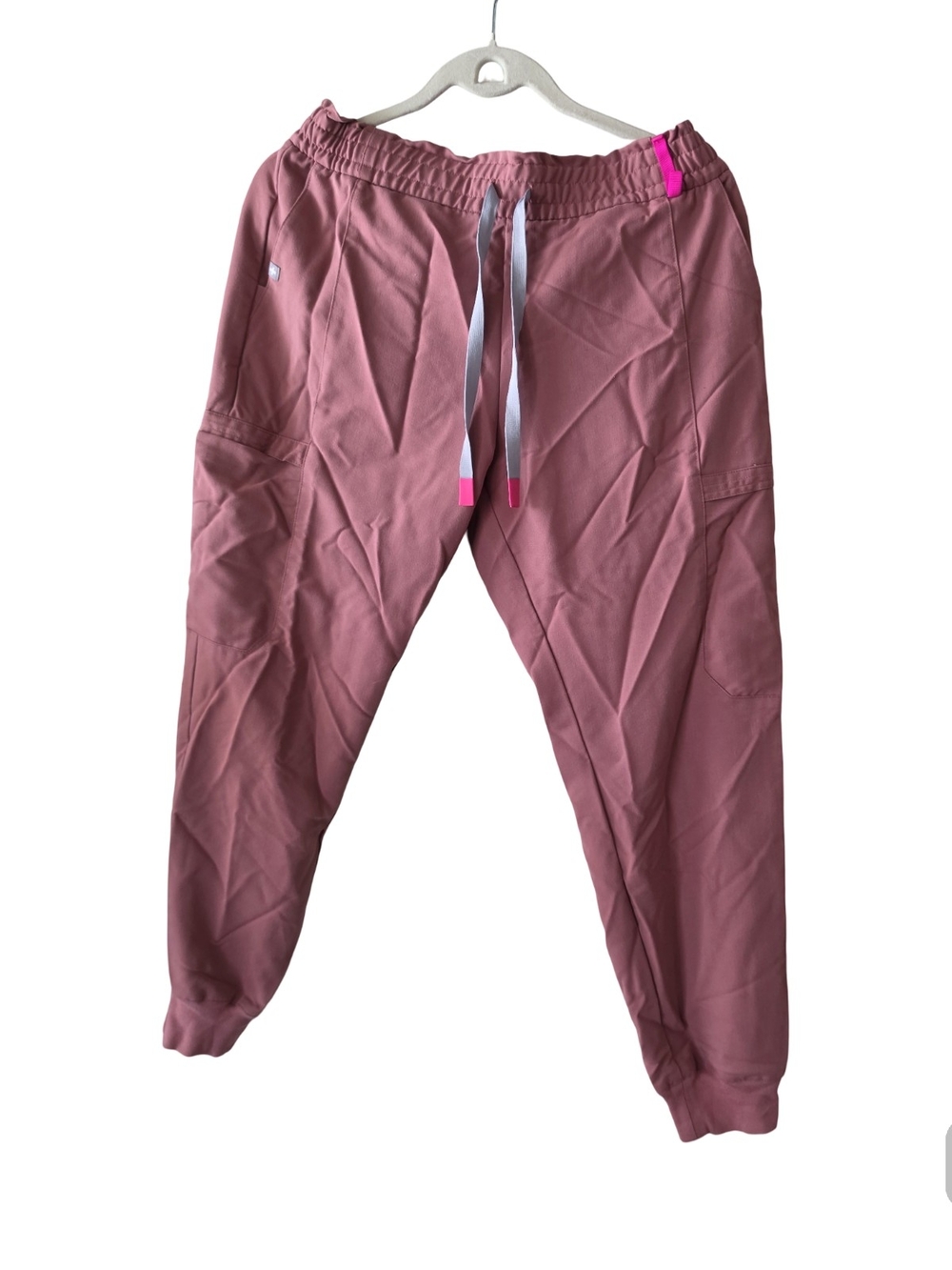 Figs Rose Pink Kids Jogger Pants with Contrast Drawstring